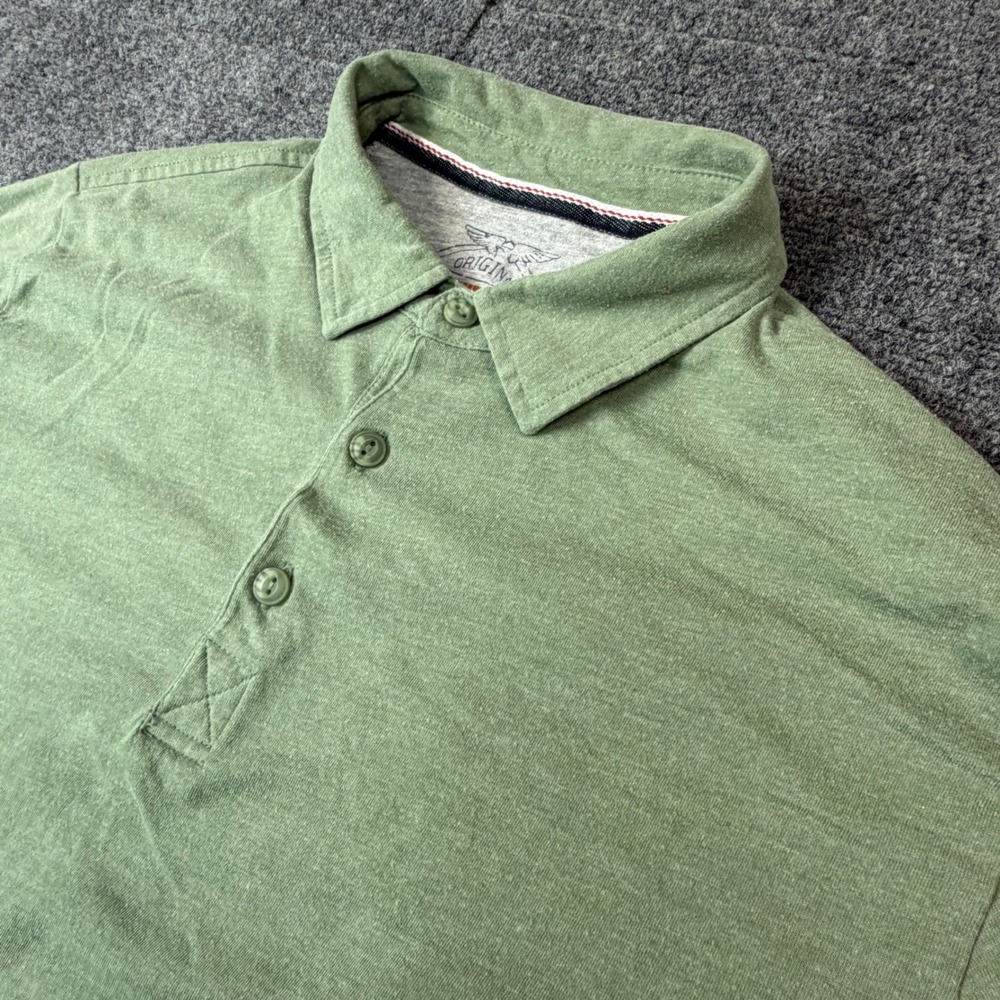 Weatherproof Vintage Mens Size Medium Short Sleeve Polo Shirt Green Heathered